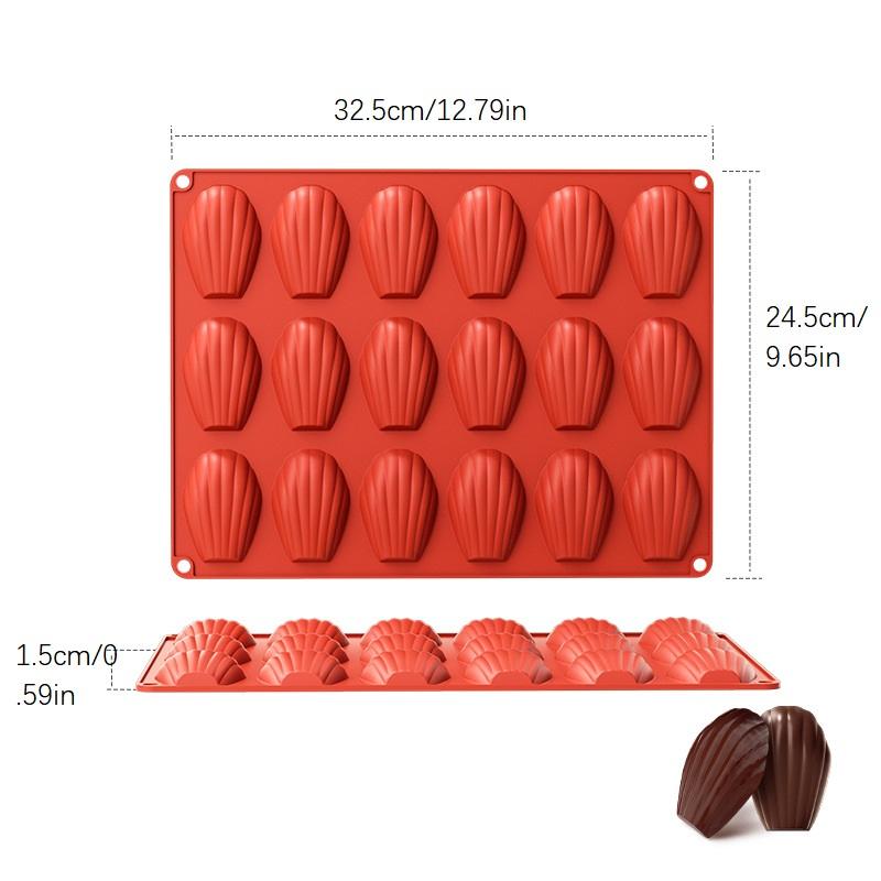 18 Cavities Mini Food Grade Madeleine Silicone Cake Mold Cookie Mold Diy Shell Baking Pan Mould Kitchen Bakeware Accessories
