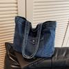 Retro Denim Bag for Women, 2026 New Large-capacity Campus-style Single-shoulder Bags Casual Hand-held Tote Bag