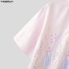 INCERUN Oversized Summer Men Lapel Neck 3/4 Sleeve Buttons Print Casual Shirts Tops
