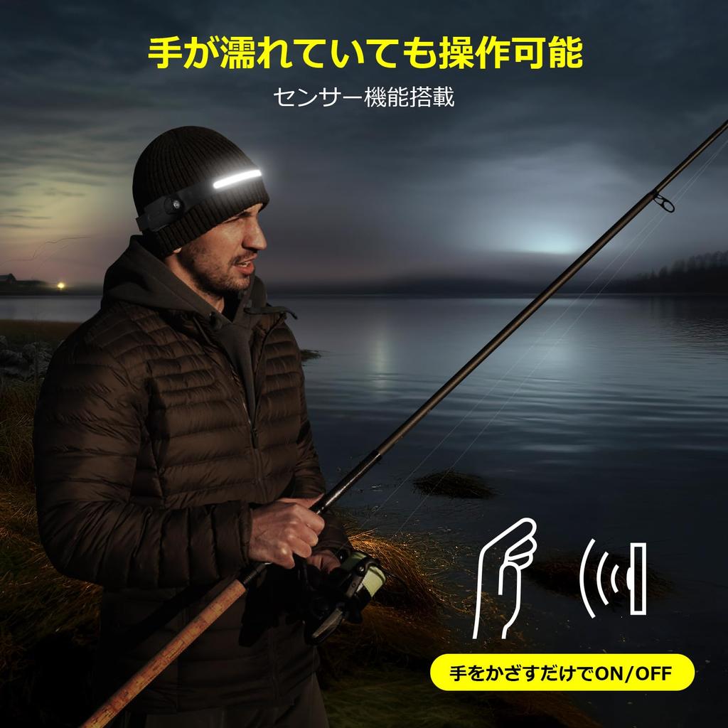 Lepro Rechargeable LED High COB Adjustable Sensor 5 Lighting for Camping and Running Headlight, Brightness, 230° Wide-Angle Lighting, Angle, Included,