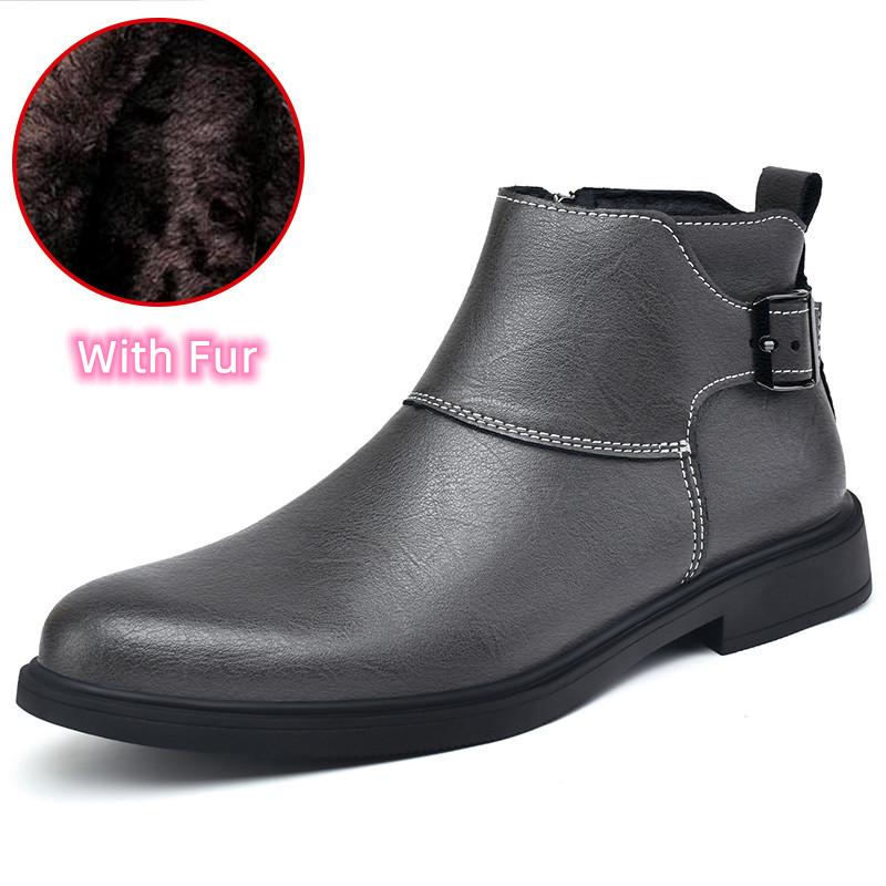 Side Zipper Male Ankle Boots Genuine Leather Men's Motorcycle Boots Classic for Men Ankle Boots 2024 Men Casual Low Top Shoes