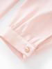Elegant V-neck Pink Ribbon Long Sleeve Shirt - Autumn & Winter Collection