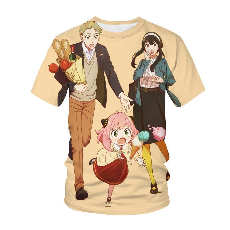 Frühling und Sommer Spion Spielhaus Anime T-Shirt lässiger Rundhalsausschnitt Kurzarm Amazon Street Hip Hop T-Shirt