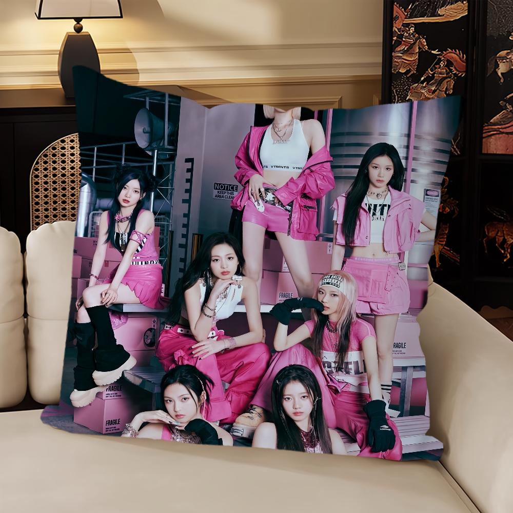 Hot kpop B-Babymonster-S Drip Music Pillow Case Sofa Living Room Headboard Bedroom Backrest Cushion Square Cushion Nap Time