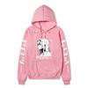 Zero Two Side Profile Anime Hoodie Japanese Letter Print Black Casual Long Sleeve Hooded Sweatshirt Pullover