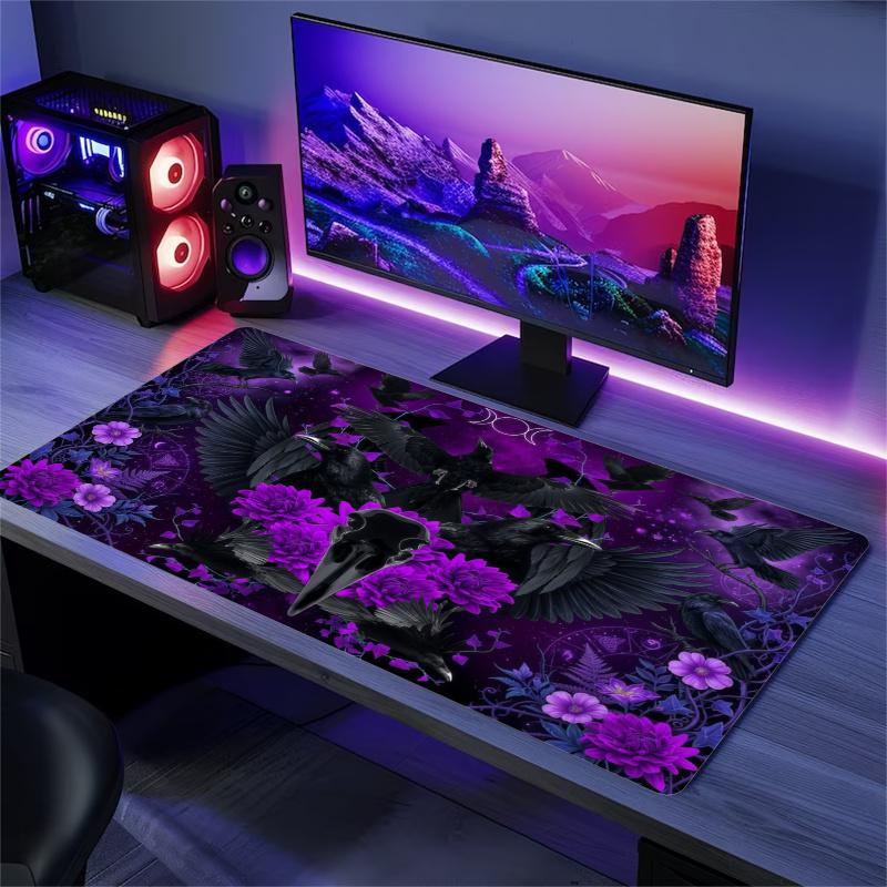 Raven Color Mouse Pad Large Gaming Table Cushion Non-slip Laptop Tablet Big Mousepad XXL Mat Mini PC Playmat With Lock edge
