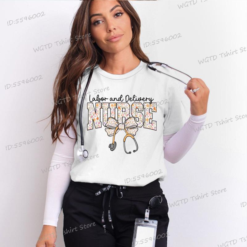 Nurse Labor and Delivery Coquette Shirts Nurse Appreciation Gift Short Sleeve Tee Nursing Life T-shirt Gift for Nurse Tee Shirt