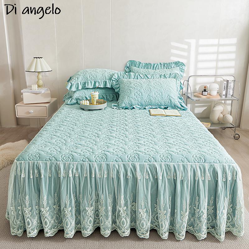 

Вышивка из чистого хлопка, кружево, утолщенное стеганое одеяло, юбка-кровать, покрывало, наволочка, наматрасник, двойной домашний текстиль, разноцветный #/ only 2pcs pillowcase