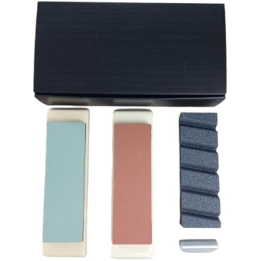 Naniwa Polishing Industrial 4 Piece Whetstone Set with Stand for Medium Finish #1000 Rough Grindi...