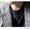 Sterling Silver 18k GP Pendant Stainless Steel Chain 18k Silver Roll 50cm [silver KYASYA] Necklace, 925, Men's, Top, Chain, Necklace, Cross, Gold,
