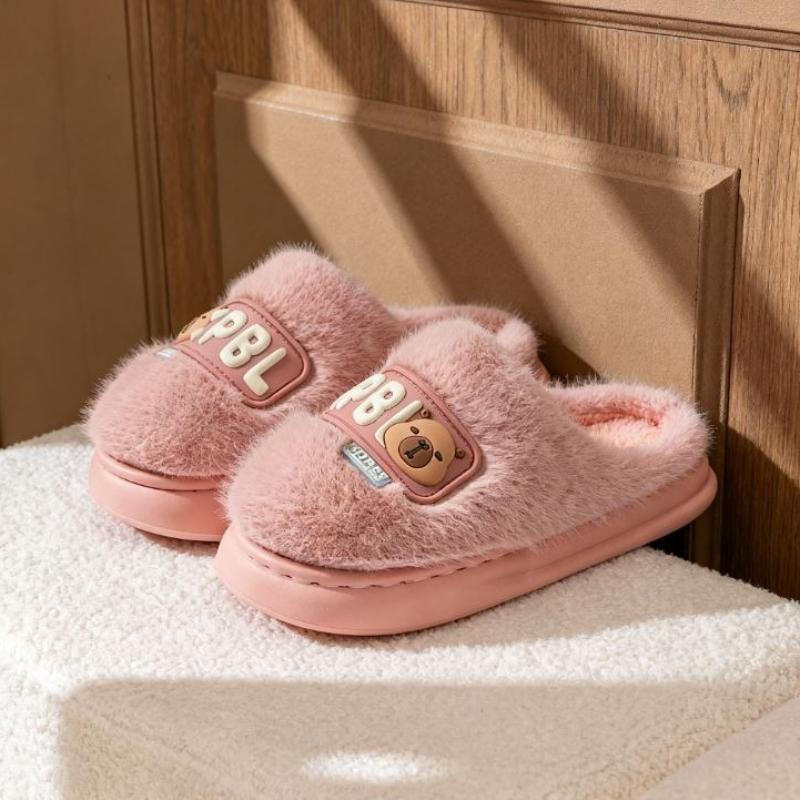 Cartoon New Cotton Slippers for Men and Women Fashion Thick-soled Plus Velvet To Keep Warm Autumn and Winter Cotton Slippers