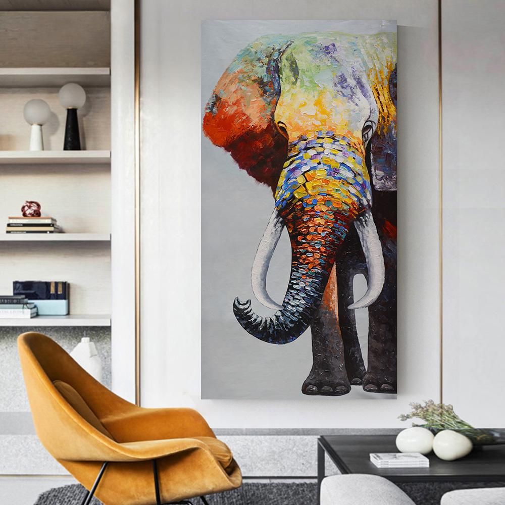 The Elephant Animal Art  Contemporary Canvas Oil Painting Wall For Living Room Home Decoration