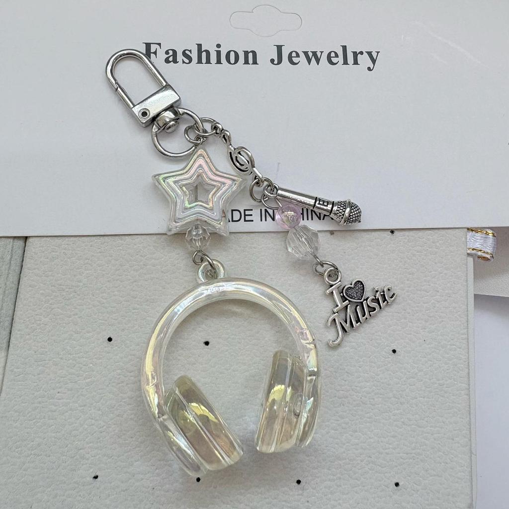Colorful Earphone Pendant Keychain: Cool and Sweet Bag Charm, Perfect Bestie Gift