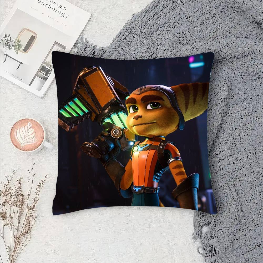 Adventure Game R-Ratchet C-Clank Vintage Pillow Case Sofa Cushion Cover Room Home Decoration