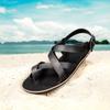 Men Sandals PU Slim Strap Combination Buckle Comfortable Classic Anti Slip Beach Sandals