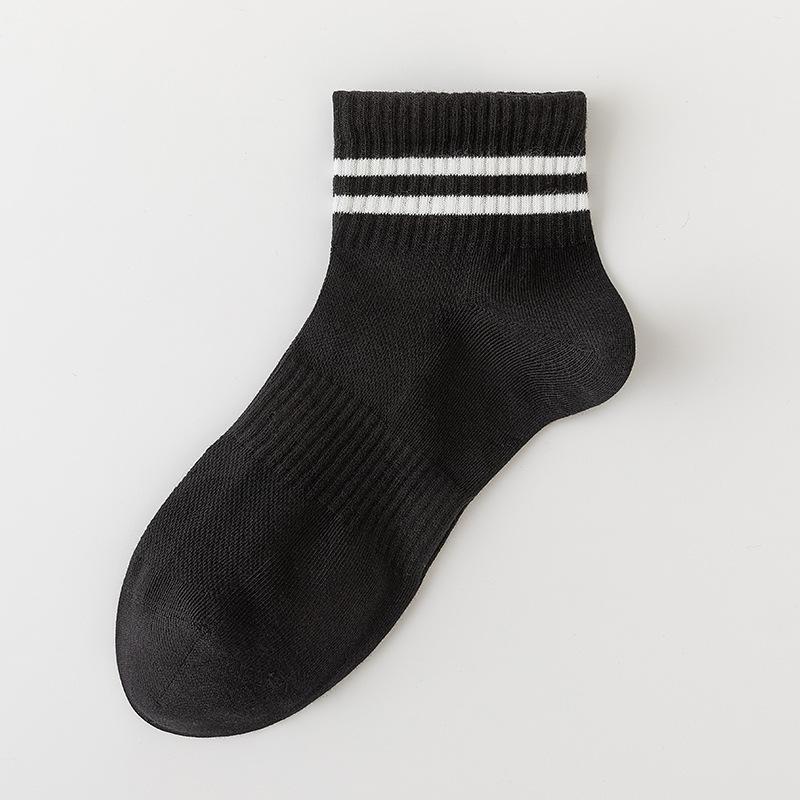

Женские летние тонкие параллельные полосы однотонные сетчатые дышащие спортивные носки 1 pair чёрный