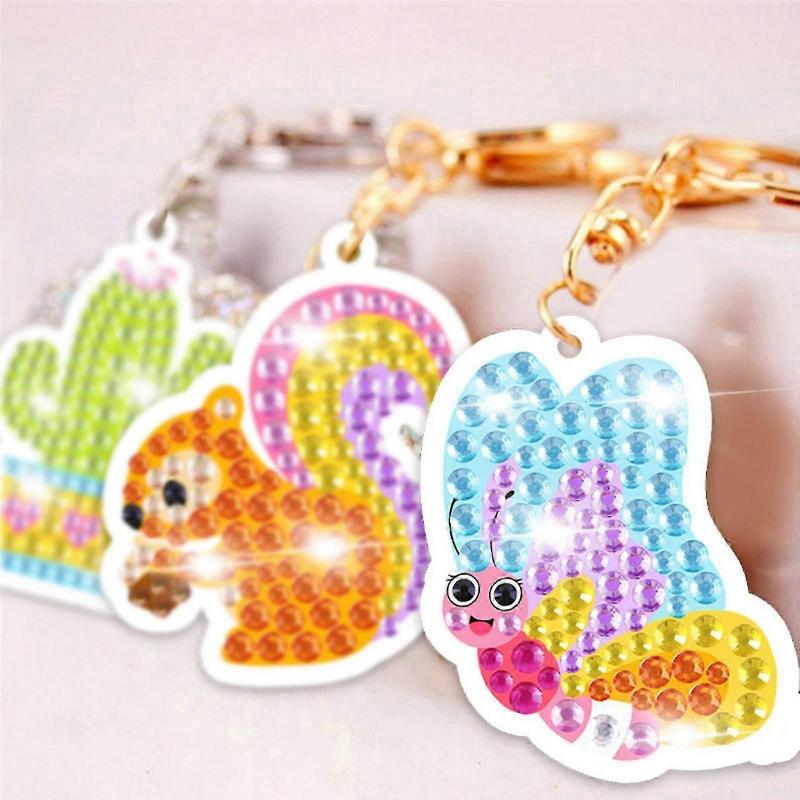 Portachiavi Pittura Diamante 5d Fai da Te Kit Pittura Diamante Artigianato con Diamanti Ornamenti da Appendere per Artigianato per Bambini Decorazioni Familiari