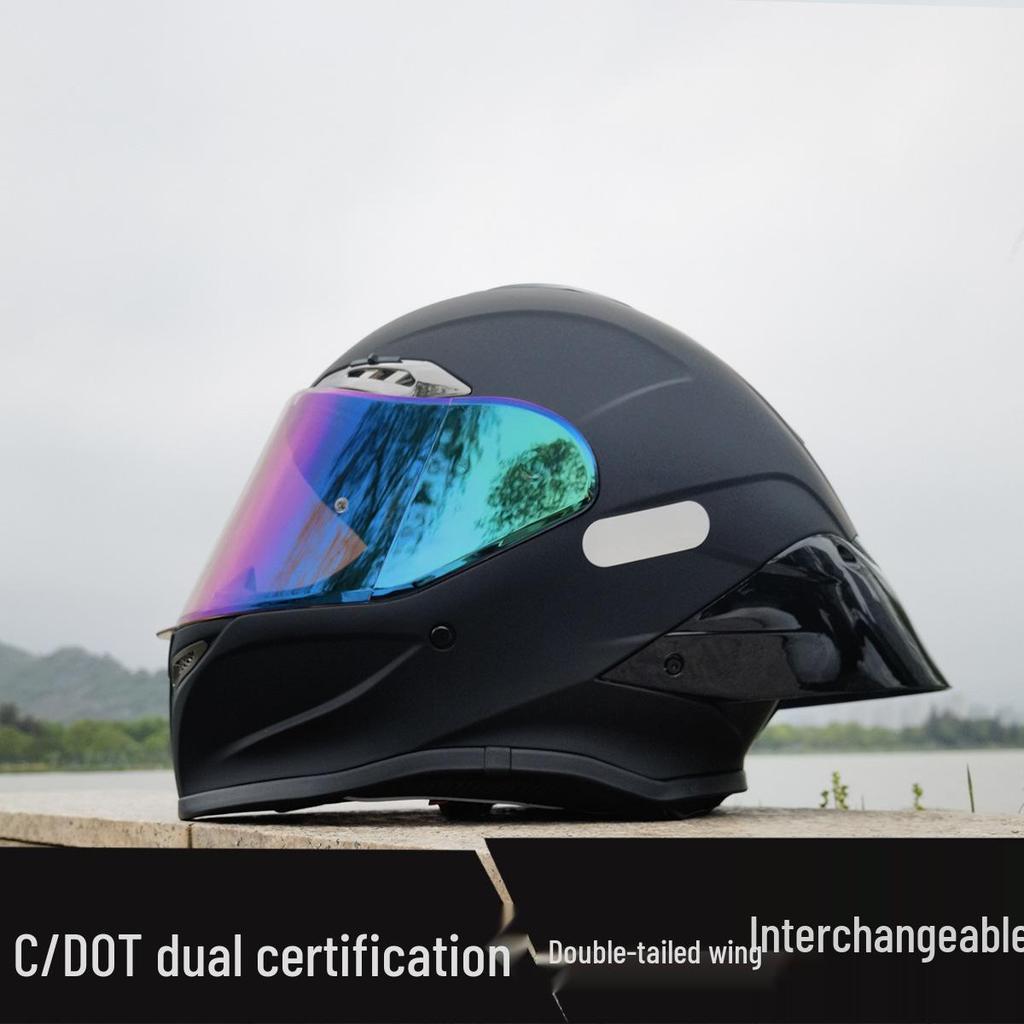 NBTK R50 DOT Full Face Helmet with Large Spoiler for Sportbikes & Cruisers - Spring/Autumn Use