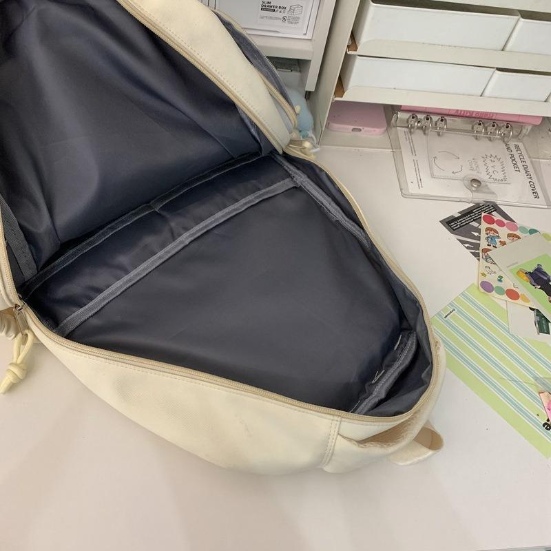 School bag junior high school girls high value niche high school students lightweight cute girl contrasting color backpack