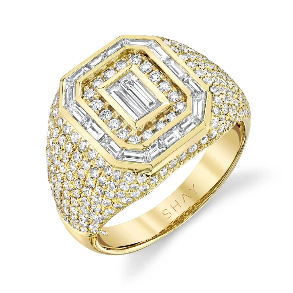 Sale 5-12 White Golden Iced Out HipHop Engagement Rings CZ Pinky Men Women Full Crystal Ring