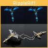 Luminous Winged Dragon Alloy Animal Motif Necklace With Pendant For Travelers And Celebrations