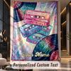 Music Notes Harmony Theme Wall Tapestry Customized With Name Text Personalized Hanging Tapestry For Bedroom Living Room Decor