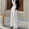 White Wide-leg Jeans Women's Autumn Versatile High-waisted Loose and Thin Drape Straight Pants Soft Drape High Rise White Wide Leg Denim