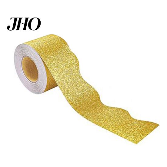 Multi-function Bulletin Board Borders Scalloped Border Vibrant Color Simple Installation Colorful Sticker Shiny DIY Decorative Roll Glitter Trim