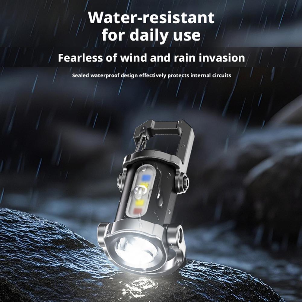 Ultra-Bright 1200 Lumens Mini USB Rechargeable LED Flashlight Keychain Portable Waterproof Camping Pocket Lamp for Outdoor