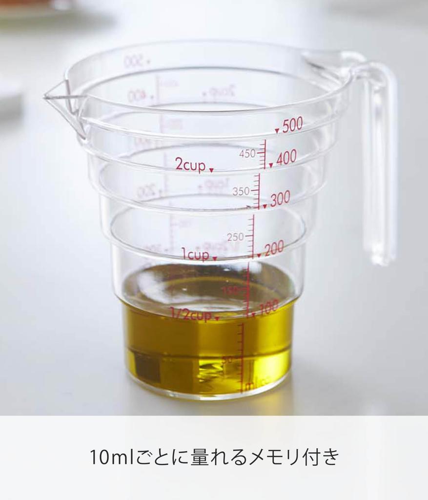 Yamazaki Industries Microwave Safe Gradual Measuring Cup 500ML Clear 2700