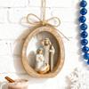 Oval Nativity Hanging Ornament Home Office Christmas Tree Hand-Painted Birth Of Jesus Scene Holy Family Holiday Decor Pendant