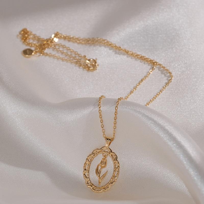 

Simple Retro New Rose Niche Design Sense Clavicle Chain Fairy Circle Necklace Women s Wedding Gift Zircon Accessories Chocker золотой