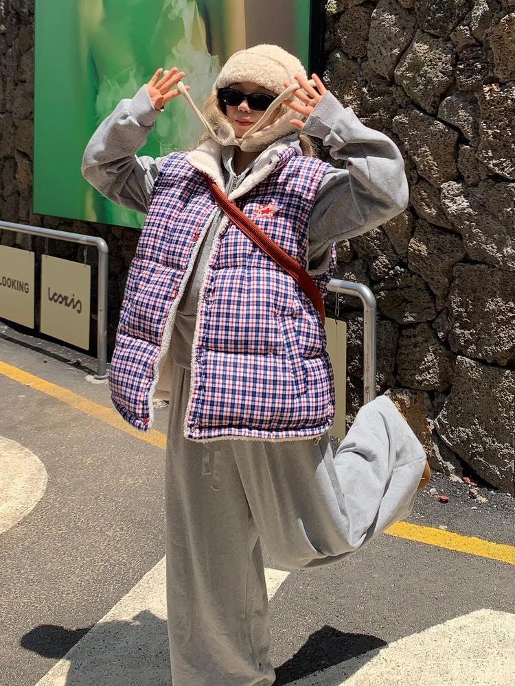 

Осень и зима новая женская двухсторонняя носка легкий жилет без рукавов утолщенный теплый спортивный и повседневный свободный легкий жакет L