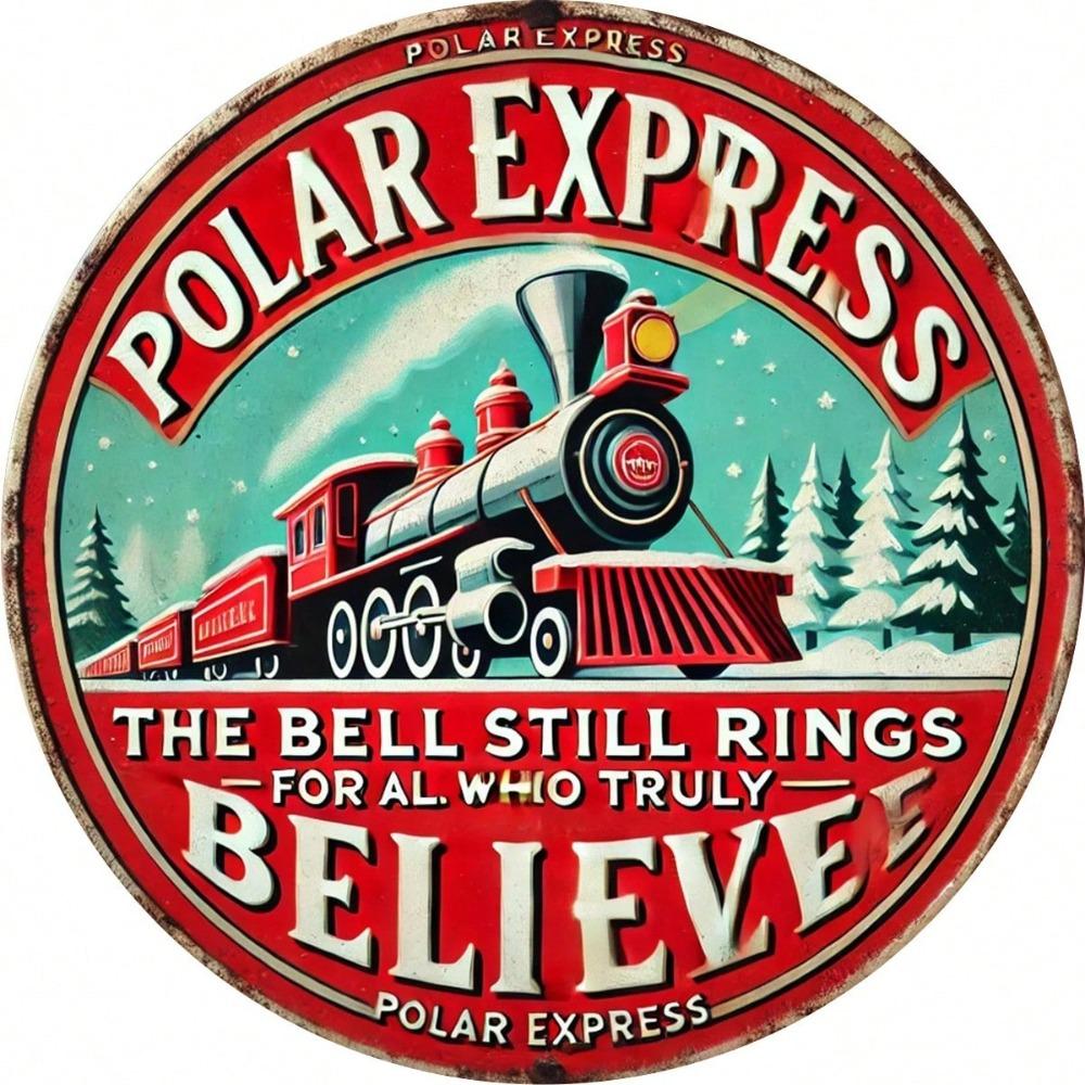 Vintage Polar Express Zug Metallschild Retro Wandkunst Heimdeko Raum