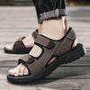 Outdoor Leather Men Sandals Summer Casual Shoes For Men Beach Sandals Soft Breathable Men Shoes Plus Size 38-47