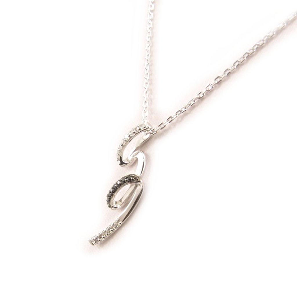 Altesse [L0679] - Collier Argent 'Scarlett' noir blanc