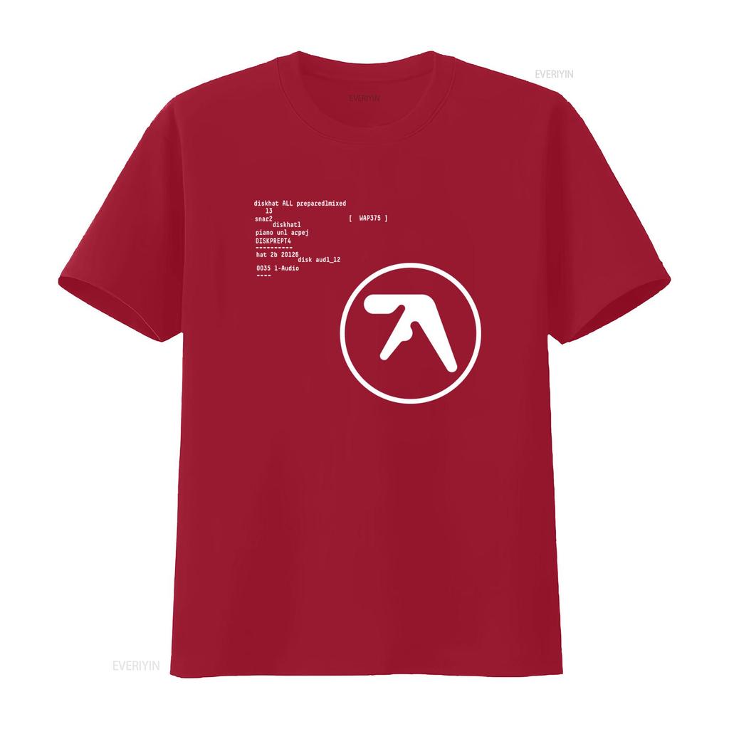 Aphex Twin T Shirt R2NY Design Black White Print Vintage Washed Top For Everyday Wear Stretched Comfortable Breathable