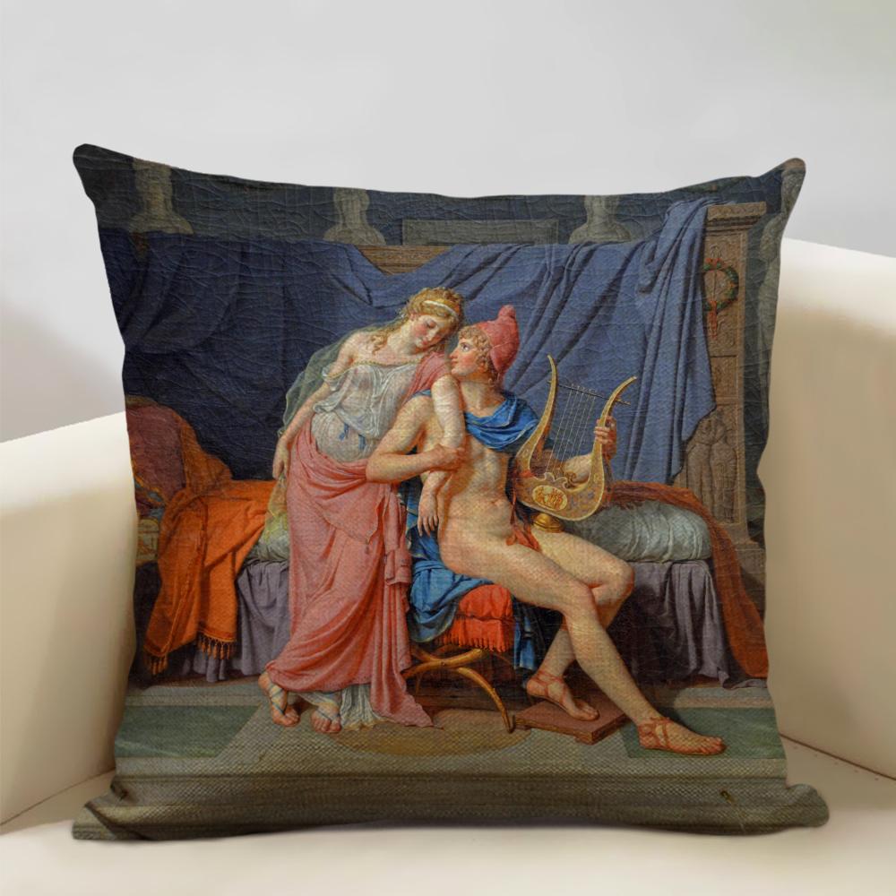 Neoclassicism Home Decorative Napoleon Oil Painting Sofa Throw Pillow Case Rome Spartacus Jacques Luis David Art Cushion Cover