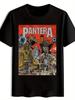 Black T-shirt with Retro Rock Band Graphic - "Pantera" Design