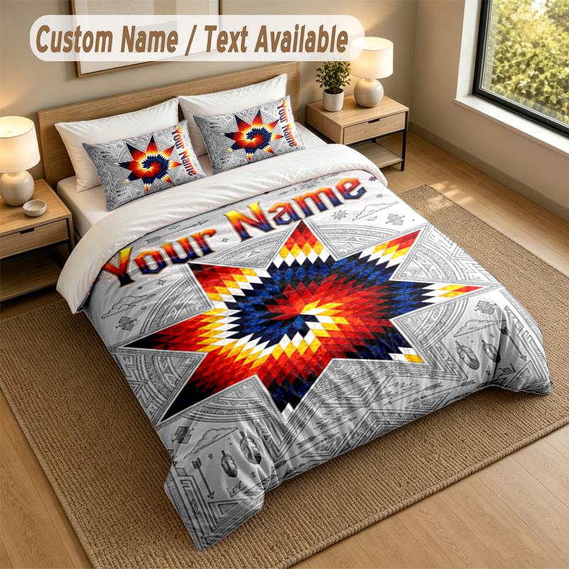 American Patriotic Theme Personalized 3Pcs Bedding Set Custom Text & Name 1 Sheet 2 Pillowcases Household Bedding 1pc