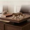 Decorative Leopard Figurine Handmanually Colored Feline Statue Textured Finish Animal