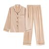 Plus Size Women's Silk Pajama Set - Long Sleeve & Pants for Spring/Summer