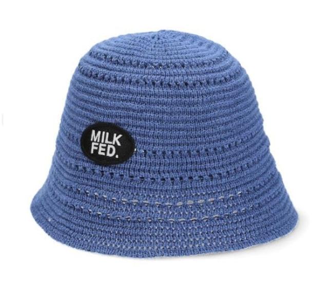 [Milkfed] Hat LOGO PATCH KNIT HAT Women's BLUE