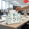 2D Flat, 1pc Tissue Box, Printed On Both Sides, Sweet Romantic Tissue Box, Deer Hug Pattern, Sturdy Fabric Versatile Decorative Organizer for Kitchen 