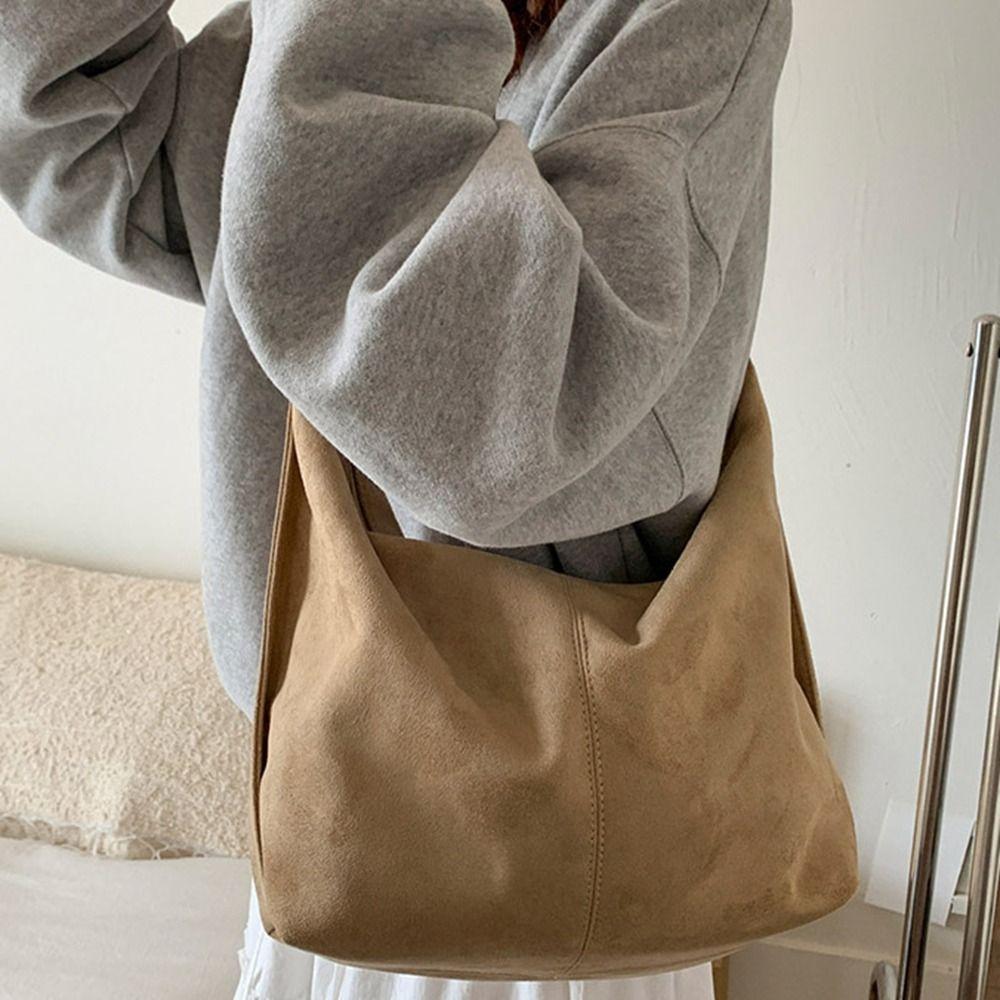 Handbag Vintage PU Crossbody Bag Large Capacity Female Tote Bag Sweet Suede Matte Hobo Bag  Girls