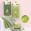 4-Pack Cartoon Avocado Pattern Thickened Polyester Rag Kitchen Dish Cloth Cleaning Cloth Embroidered Towel Absorbent Square Towe