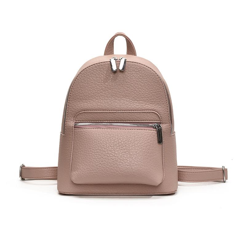 Retro Small Backpack for Class Commuting Backpack Fashionable and Versatile Solid Color Simple Women's Bag