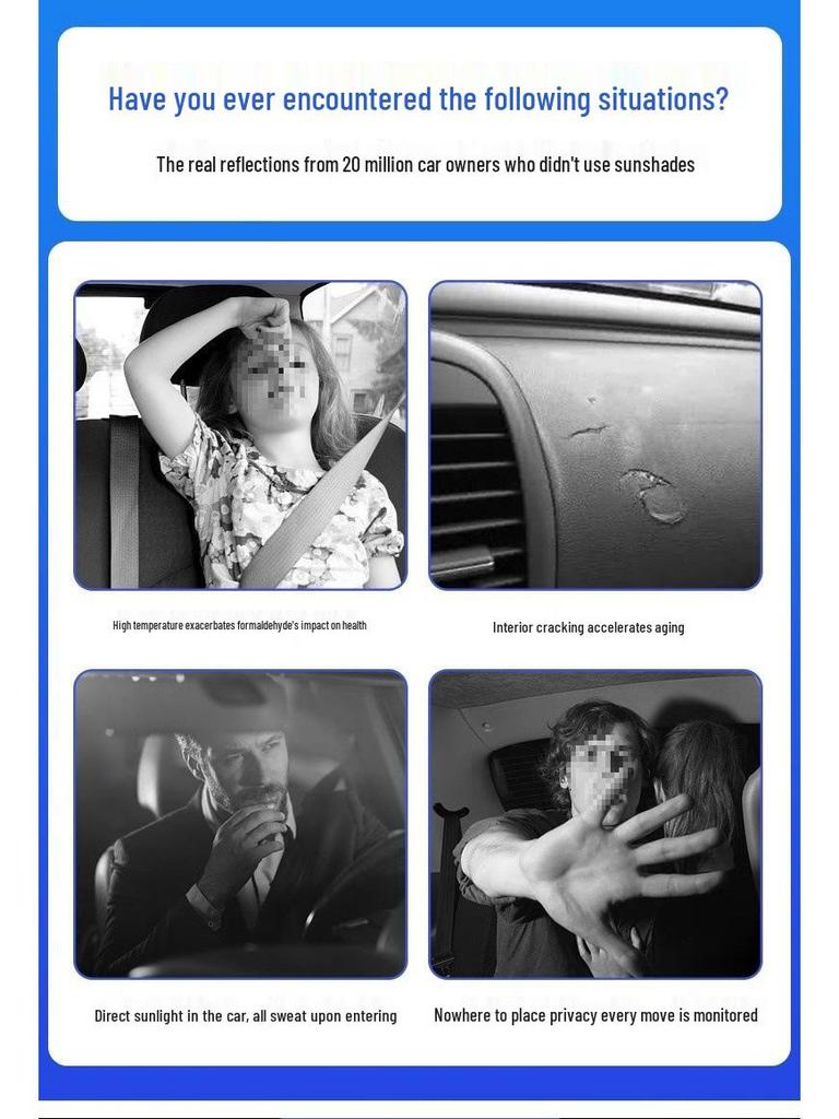 Opaque Car Sunshade Curtain: Side Window Privacy & Heat Insulation for Camping