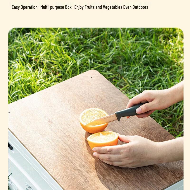 Outdoor Folding Storage Box with Wooden Lid