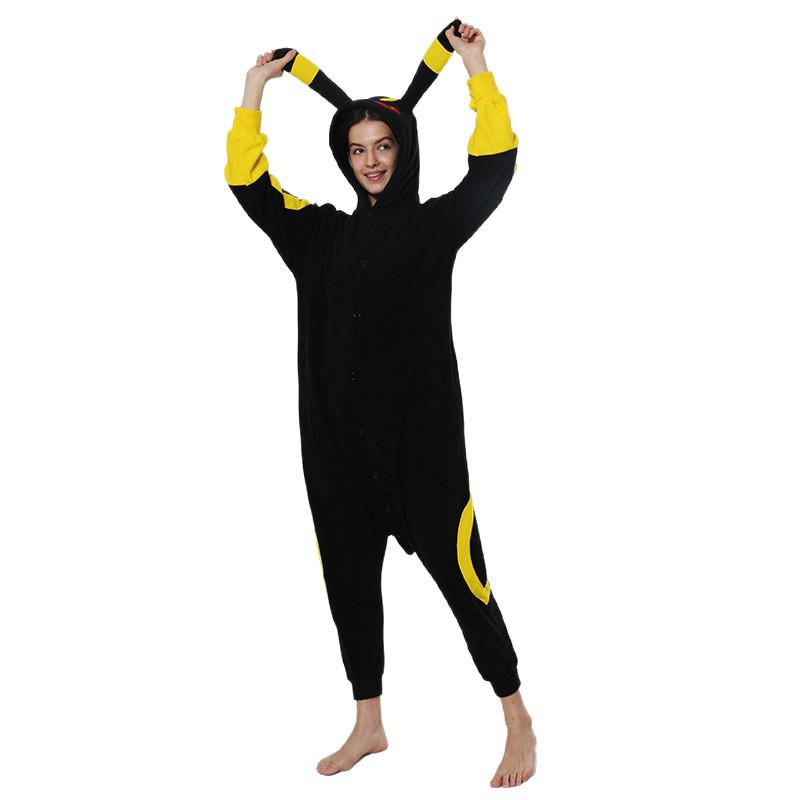 Hot-Selling Eevee Cartoon Animal Onesie Couple Halloween Theme Fleece Homewear